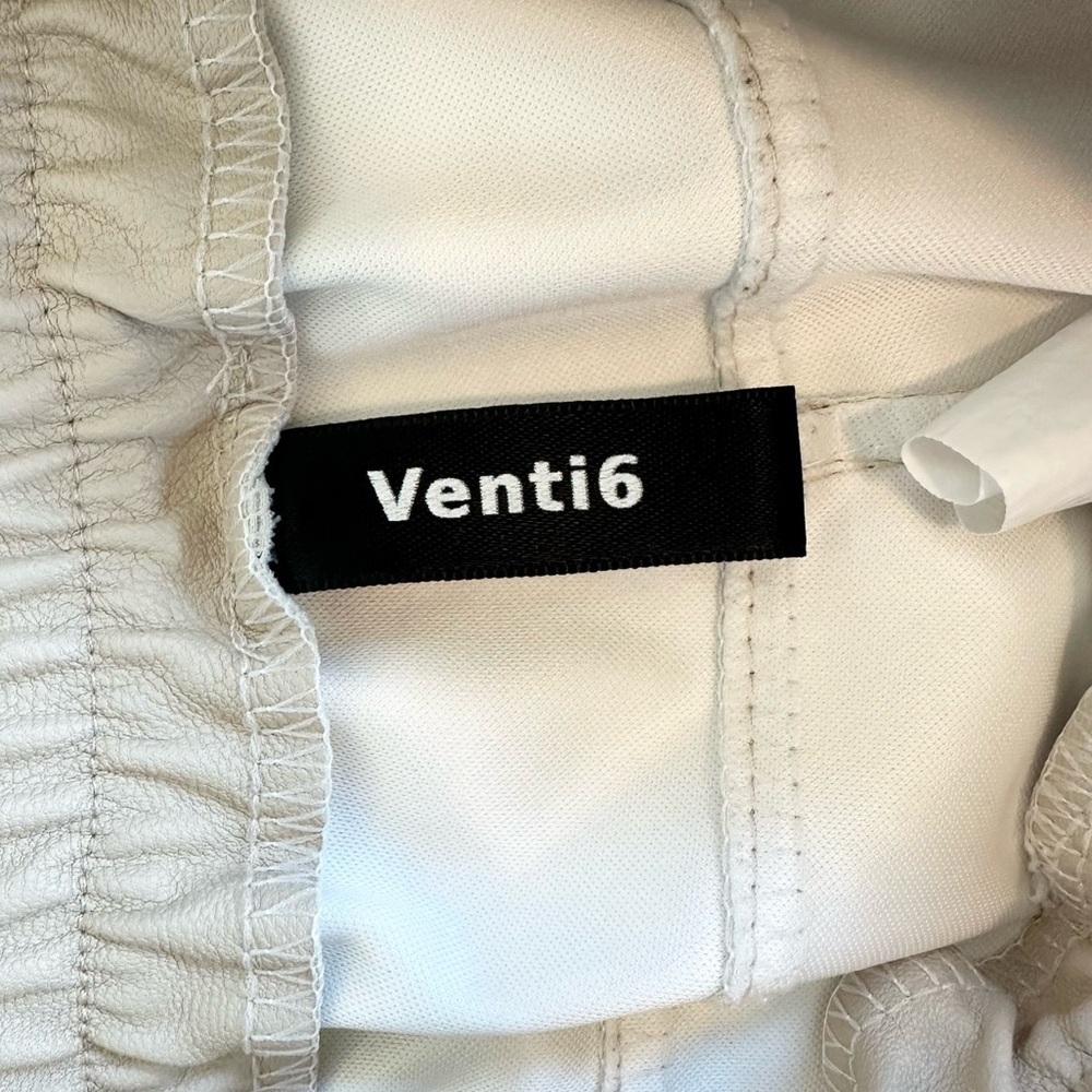Venti6 Women's Tan Jogger Leather Look Pants Made in Italy - Picture 6 of 7